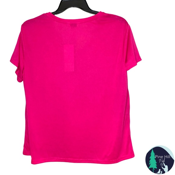 NEW Tendency Dragonfly T-Shirt US Womens XL (tag size Small ) Pink V-neck NWT - Picture 3 of 7